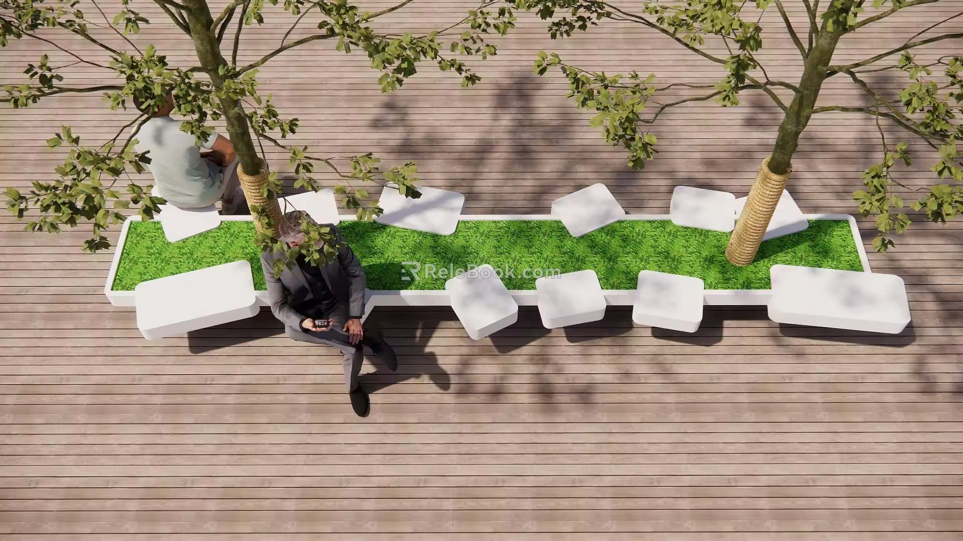 Modern tree pool tree pool seat 3d model