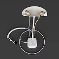 Stylish Modern White Headphone Speaker With Stand Base And Coiled Cable 3d model