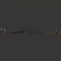 Vintage Military Weapons Collection Featuring Artillery And Machine Gun Models