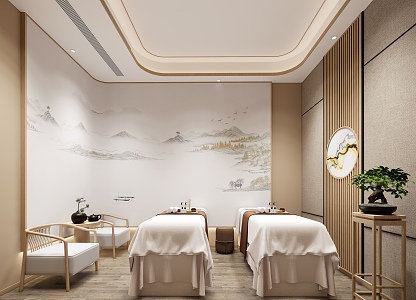 New Chinese Massage Hall Traditional Chinese Massage Hall 3d model