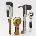 Hardware tool wrench hammer angle grinder polishing machine 3d model