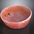 Handmade Red Ceramic Bowl Sculpture Carving With Textured Surface And Artistic Craftsmanship