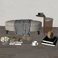 modern sofa stool bed end stool 3d model