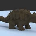 Brown Spiked Reptile Toy Model With Armored Back And Sturdy Legs