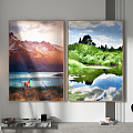 modern landscape painting abstract decorative painting 3d model