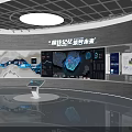 Smart City Planning Exhibition Hall With Digital Screens And Data Visualization 3d model