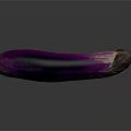 Fresh Purple Eggplant Healthy Vegetable on Gray Background Close Up View