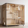 Wooden Garden Decor Structure With Cat Ear Shaped Shelves And Ladder