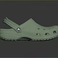 Green Perforated Clog Shoes With Slip On Design And Comfortable Fit 3d model