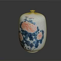 White Decorative Porcelain Vase With Red And Blue Floral Patterns For Home Decor