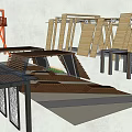 Different Pergola Design Models With Curved Straight Structures And Wooden Metal Frames