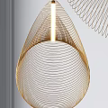 Modern Metallic Wire Chandeliers With Hollow Structure And Warm Light For Elegant Interior