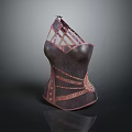Weapon Armor With Purple Brown Leather Design Metal Studs And Cross Straps