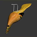Yellow Flying Animal Decoration With Colorful Stripes And White Loop