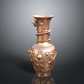Traditional Copper Cup With Intricate Dragon Carvings And Classic Design