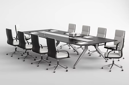Modern Conference Tables and Chairs 3d model