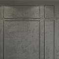Gray Textured Wall Paneling With Wainscoting Design And Decorative Sphere 3d model