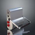 Silver Portable Equipment With Red Control Buttons Handle And Roll Paper Design