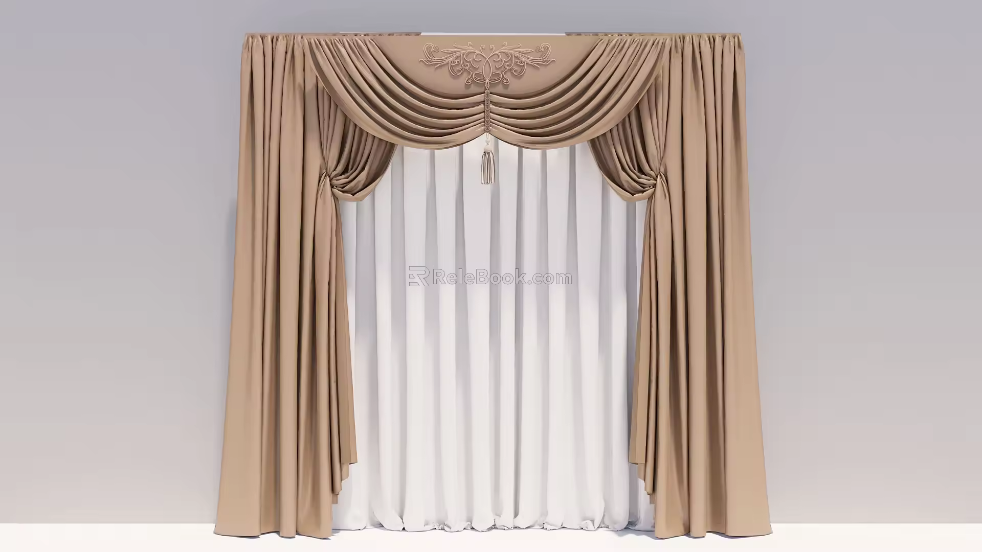 European-style curtains 3d model