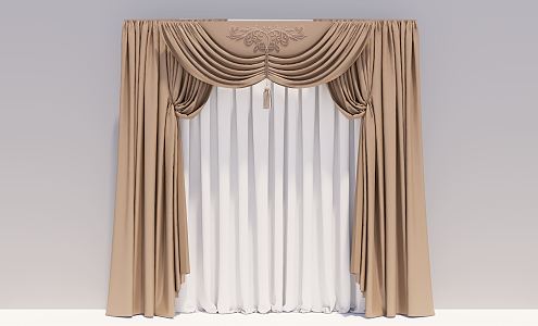 European-style curtains 3d model