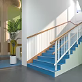 Modern Kindergarten Interior With Rainbow Arch Tree Decorations Green Walls And Open Space Reception Desk