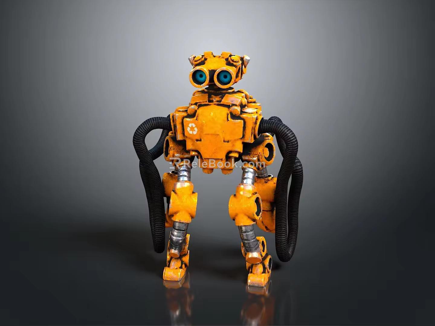 Industrial Robot Single Wheel Robot Double Wheel Robot Assistant Small Robot 3d model