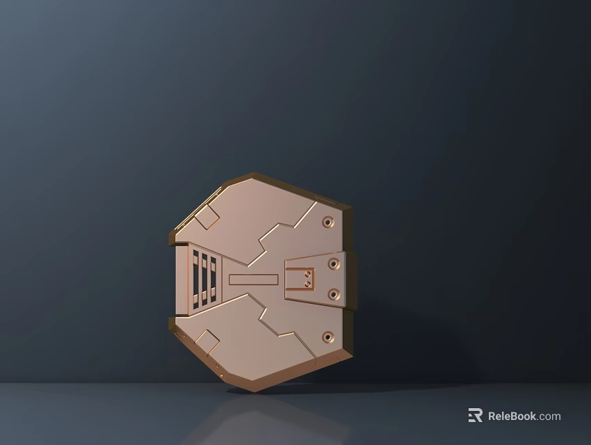 Hexagonal Commercial Equipment With Metal Panel Structure And Modern Design 3d model 