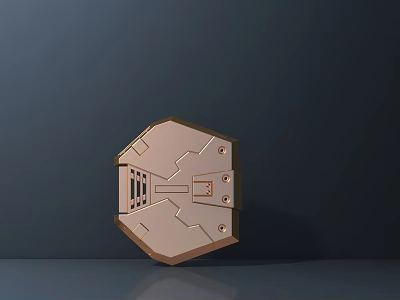 Hexagonal Commercial Equipment With Metal Panel Structure And Modern Design 3d model