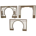 Traditional Chinese Wooden Door Arch Designs With Carved Patterns And Lattice Details