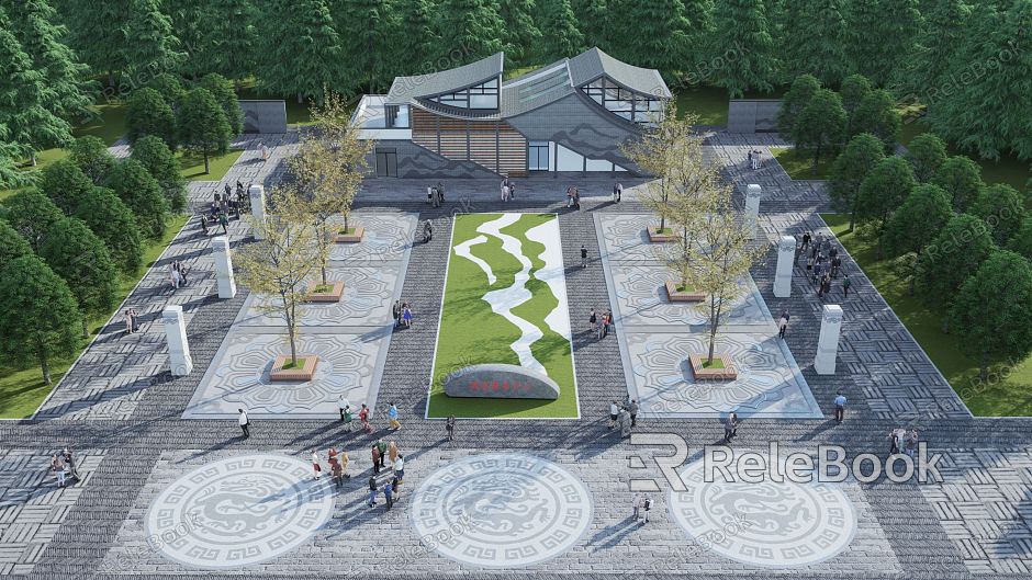 New Chinese Tourist Service Center Square model