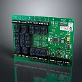 integrated circuit board circuit board integrated circuit integrated circuit integrated block electronic board electronic component electronic part chip 3d model