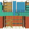 Modern steel pipe scaffold exterior wall construction scaffold site scaffold large scaffold construction template scaffold 3d model