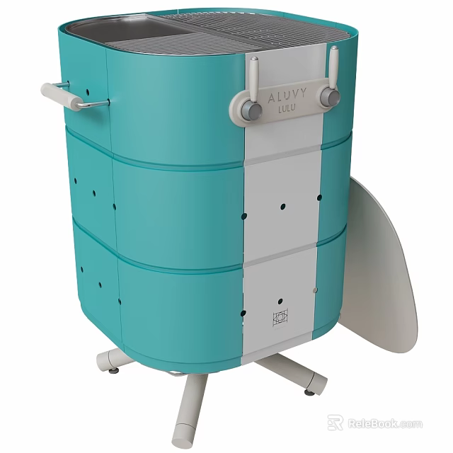 Colorful Modern Kitchen Storage Trolley With Wheels And Multiple Drawers 3d model 