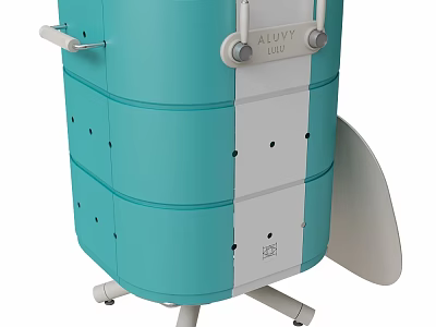 Colorful Modern Kitchen Storage Trolley With Wheels And Multiple Drawers 3d model