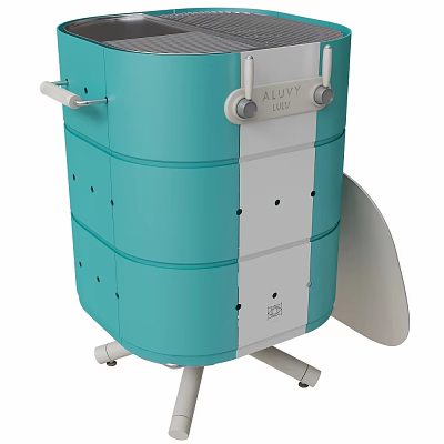 Colorful Modern Kitchen Storage Trolley With Wheels And Multiple Drawers 3d model