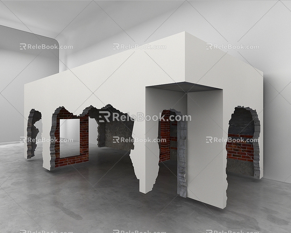 Damaged wall 3d model