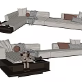 Modern Minotti corner sofa 3d model
