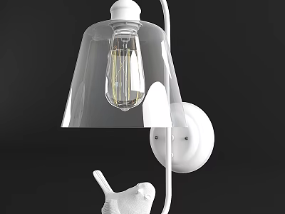 White Wall Sconce With Transparent Glass Shade And Edison Bulb For Modern Indoor Lighting Design 3d model