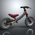 Children's Balance Bike With Red Seat Black Frame And Durable Tires