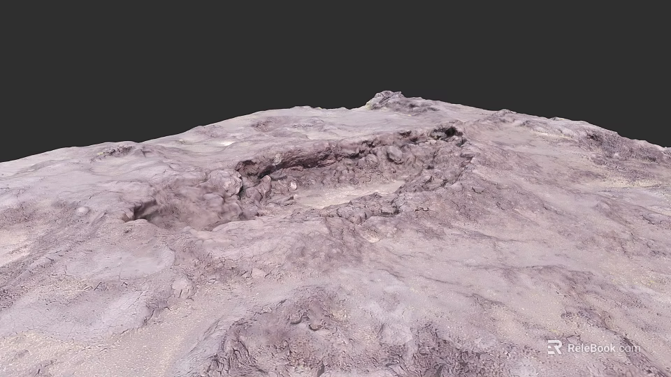 Industrial Equipment For Rock Surface Processing With Pit And Textured Structure 3d model 