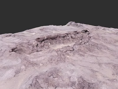 Industrial Equipment For Rock Surface Processing With Pit And Textured Structure 3d model