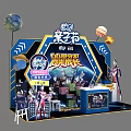 Parent Child Festival Exhibition Booth With Ultraman Characters And Space Themed Decorations
