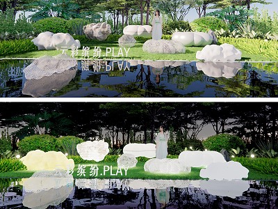 Nordic ins Cloud Landscape Sculpture White Cloud Weaving White Cloud Net Red White Cloud Pin Photo Point Cloud Landscape model