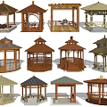 New Chinese style gazebo gazebo combination 3d model