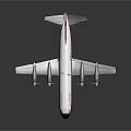 Detailed ANSETT Aerospace Model Featuring White Body Red Tail And Four Engines
