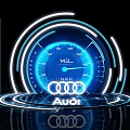 Audi Digital Dashboard Blue Glowing Speedometer Showing 143 NRP 3d model