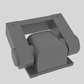Gray Mechanical Component 3D Model With Bracket Rollers And Base Plate Structural Design 3d model