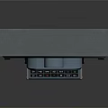 Vintage Computer Terminal With Green Screen Keyboard Gray Frame And Orange Accents