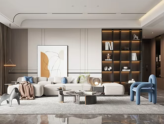 modern living room 3d model
