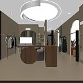 Modern Clothing Store Interior With Mannequins Displaying Fashionable Apparel And Lighting